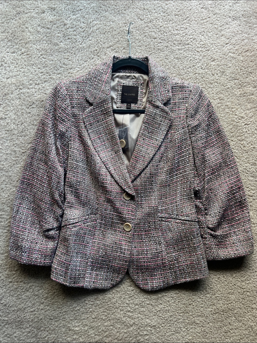 The Limited Pink Multi Tweed Blazer Jacket - Size XS - NWT